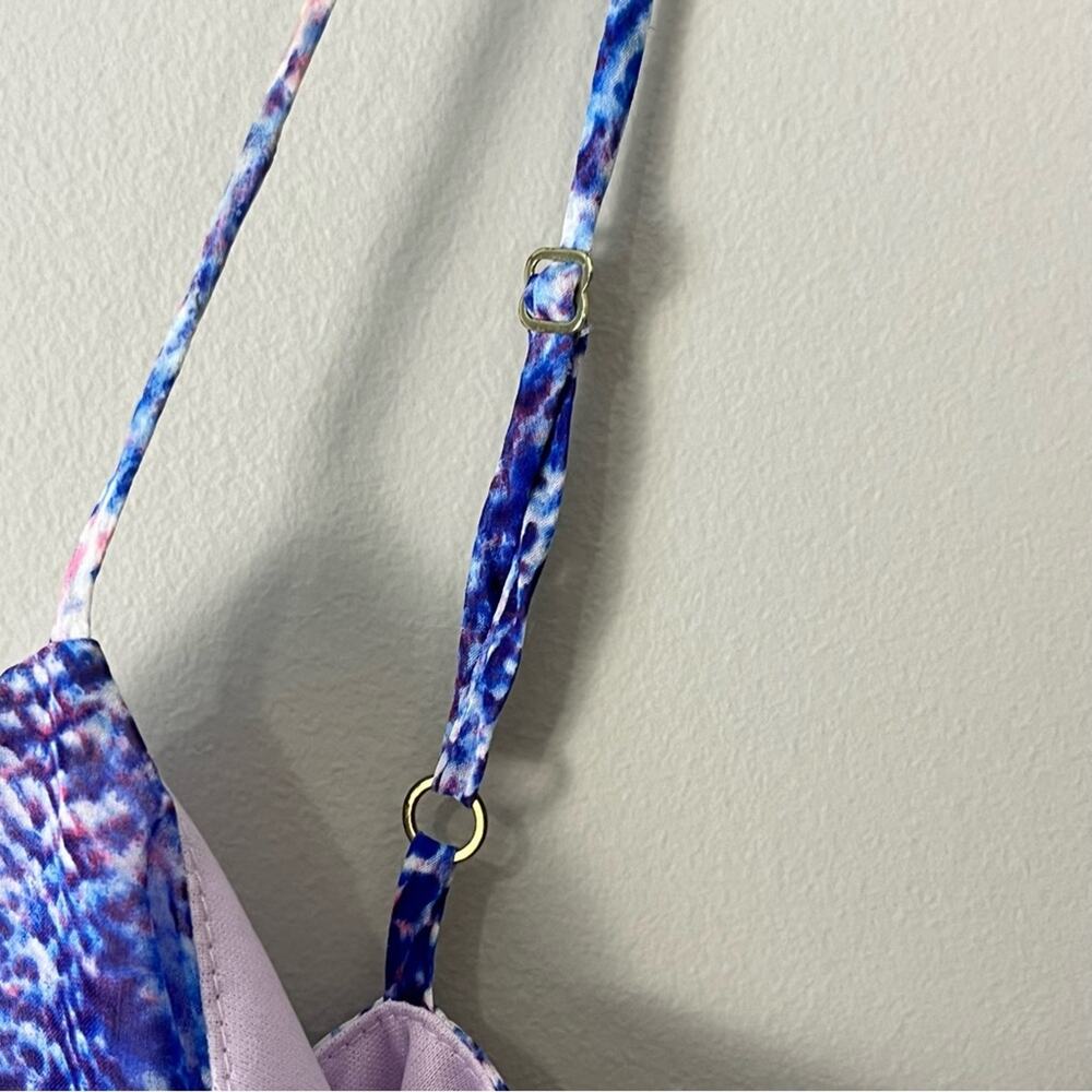 Show Me Your Mumu Anthropologie Blue Purple Romper Boho Summer Women's Medium - Picture 4 of 7